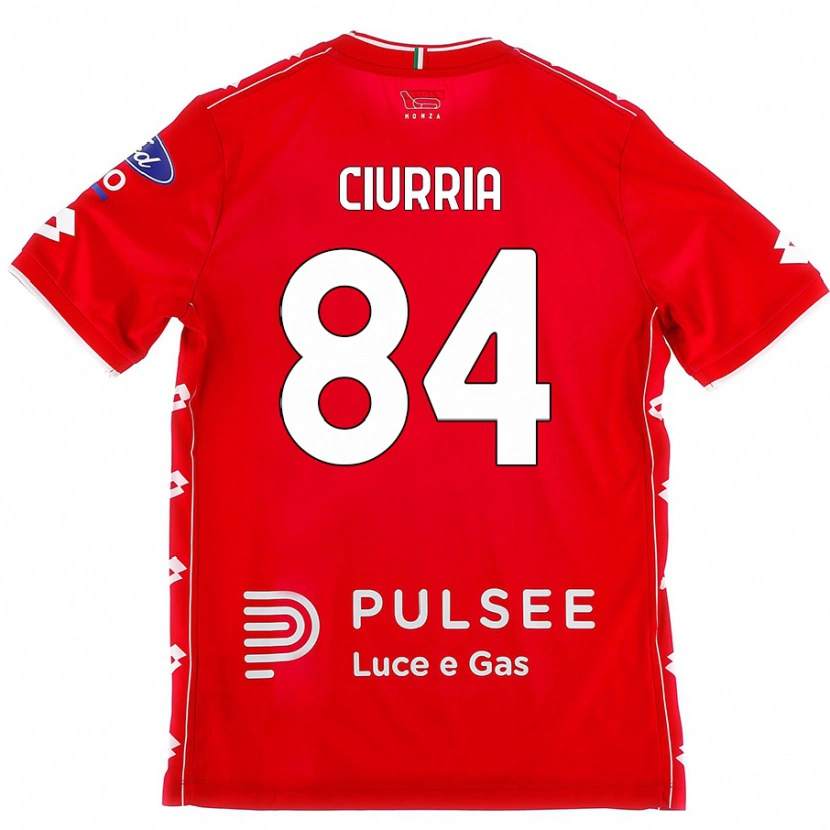 Danxen Niño Camiseta Patrick Ciurria #84 Rojo Blanco 1ª Equipación 2024/25 La Camisa