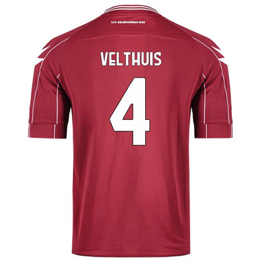 Danxen Niño Camiseta Tijs Velthuis #4 Borgoña 1ª Equipación 2024/25 La Camisa