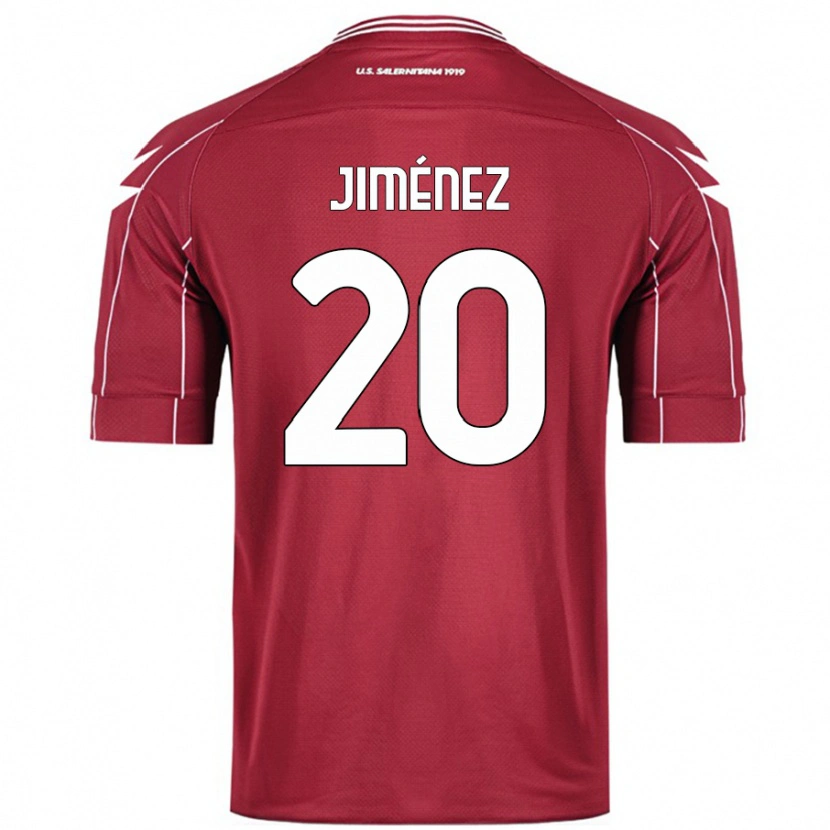 Danxen Niño Camiseta Kaleb Jiménez #20 Borgoña 1ª Equipación 2024/25 La Camisa