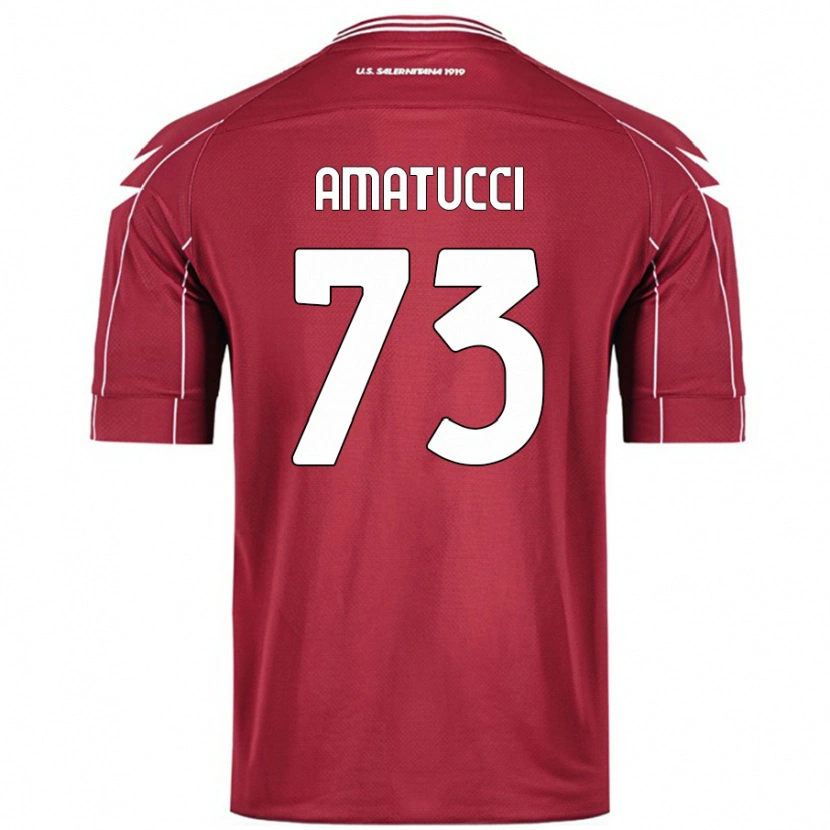 Danxen Niño Camiseta Lorenzo Amatucci #73 Borgoña 1ª Equipación 2024/25 La Camisa