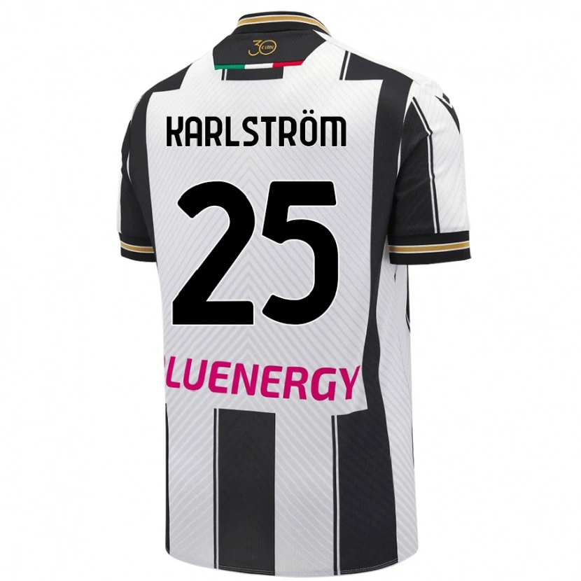 Danxen Niño Camiseta Jesper Karlström #25 Blanco Negro 1ª Equipación 2024/25 La Camisa
