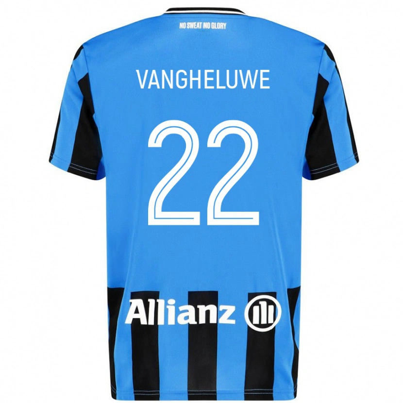 Danxen Niño Camiseta Jody Vangheluwe #22 Azul Cielo Negro 1ª Equipación 2024/25 La Camisa