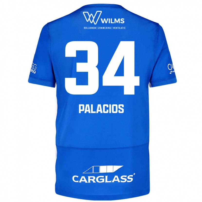 Danxen Niño Camiseta Adrián Palacios #34 Azul 1ª Equipación 2024/25 La Camisa