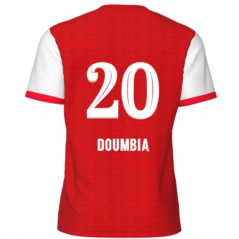 Danxen Niño Camiseta Mahamadou Doumbia #20 Rojo Blanco 1ª Equipación 2024/25 La Camisa