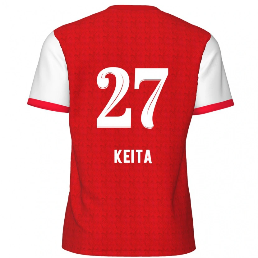 Danxen Niño Camiseta Mandela Keita #27 Rojo Blanco 1ª Equipación 2024/25 La Camisa