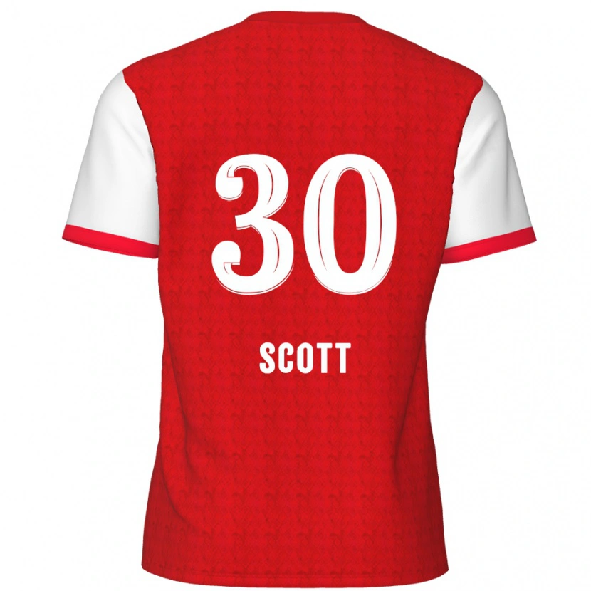 Danxen Niño Camiseta Christopher Scott #30 Rojo Blanco 1ª Equipación 2024/25 La Camisa