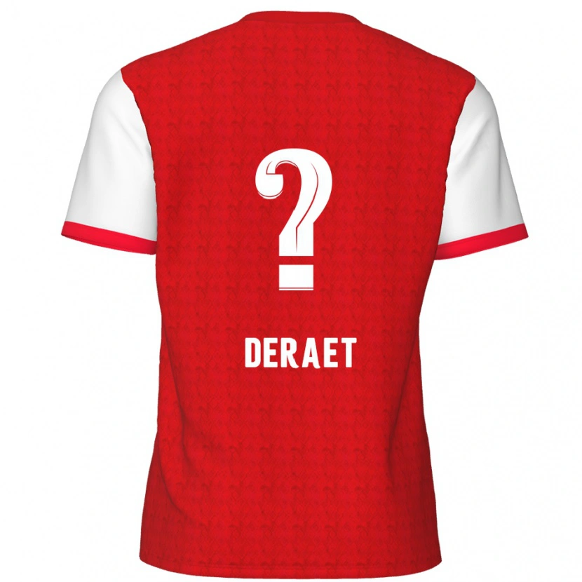 Danxen Niño Camiseta Xavi Deraet #0 Rojo Blanco 1ª Equipación 2024/25 La Camisa