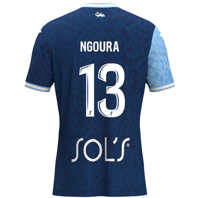 Danxen Niño Camiseta Steve Ngoura #13 Azul Cielo Azul Oscuro 1ª Equipación 2024/25 La Camisa