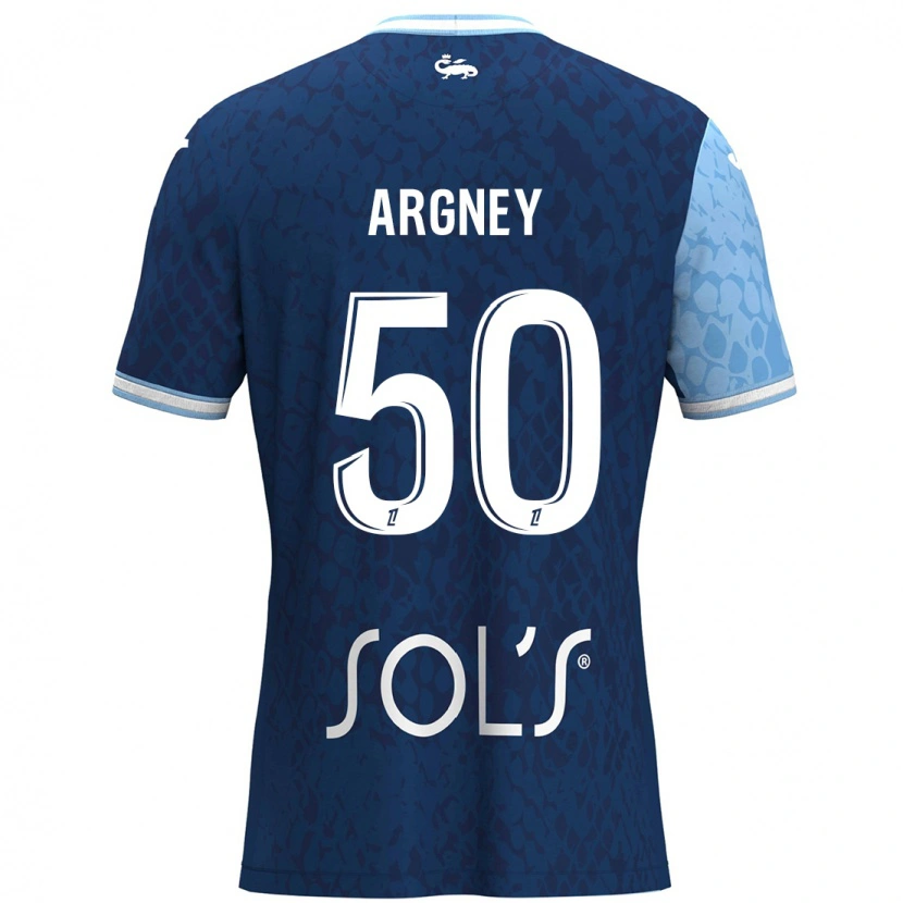 Danxen Niño Camiseta Paul Argney #50 Azul Cielo Azul Oscuro 1ª Equipación 2024/25 La Camisa