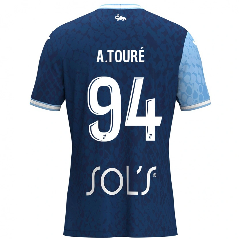 Danxen Niño Camiseta Abdoulaye Touré #94 Azul Cielo Azul Oscuro 1ª Equipación 2024/25 La Camisa