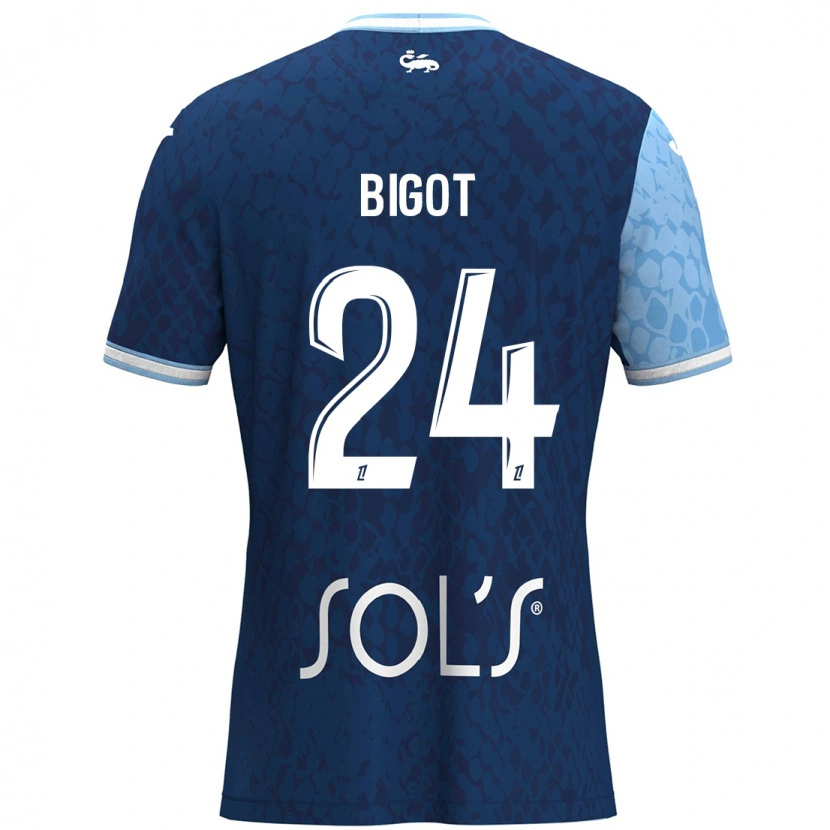 Danxen Niño Camiseta Maureen Bigot #24 Azul Cielo Azul Oscuro 1ª Equipación 2024/25 La Camisa