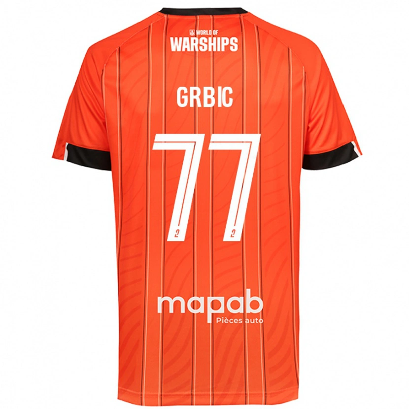 Danxen Niño Camiseta Adrian Grbic #77 Naranja 1ª Equipación 2024/25 La Camisa