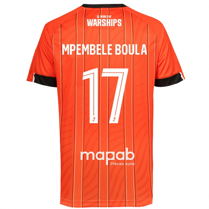 Danxen Niño Camiseta Exaucé Mpembele Boula #17 Naranja 1ª Equipación 2024/25 La Camisa