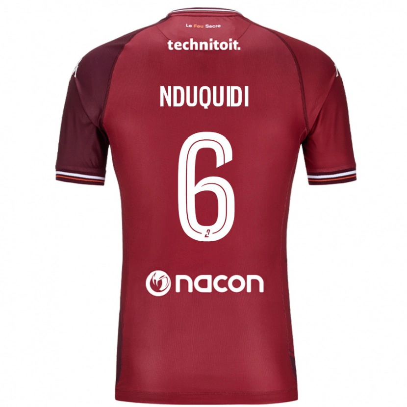 Danxen Niño Camiseta Joseph Nduquidi #6 Rojo Granata 1ª Equipación 2024/25 La Camisa