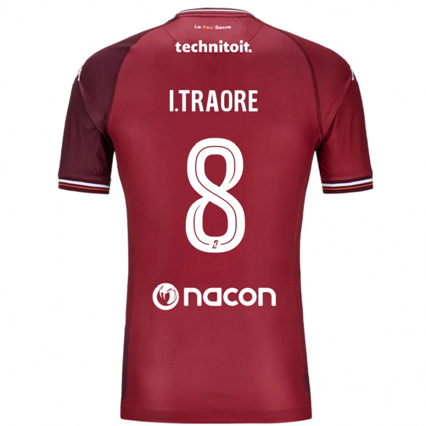 Danxen Niño Camiseta Ismaël Traoré #8 Rojo Granata 1ª Equipación 2024/25 La Camisa