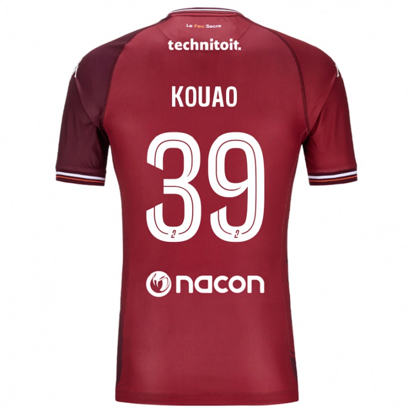 Danxen Niño Camiseta Koffi Kouao #39 Rojo Granata 1ª Equipación 2024/25 La Camisa