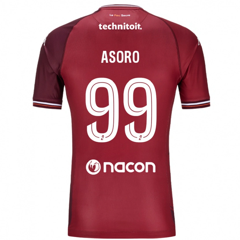 Danxen Niño Camiseta Joel Asoro #99 Rojo Granata 1ª Equipación 2024/25 La Camisa
