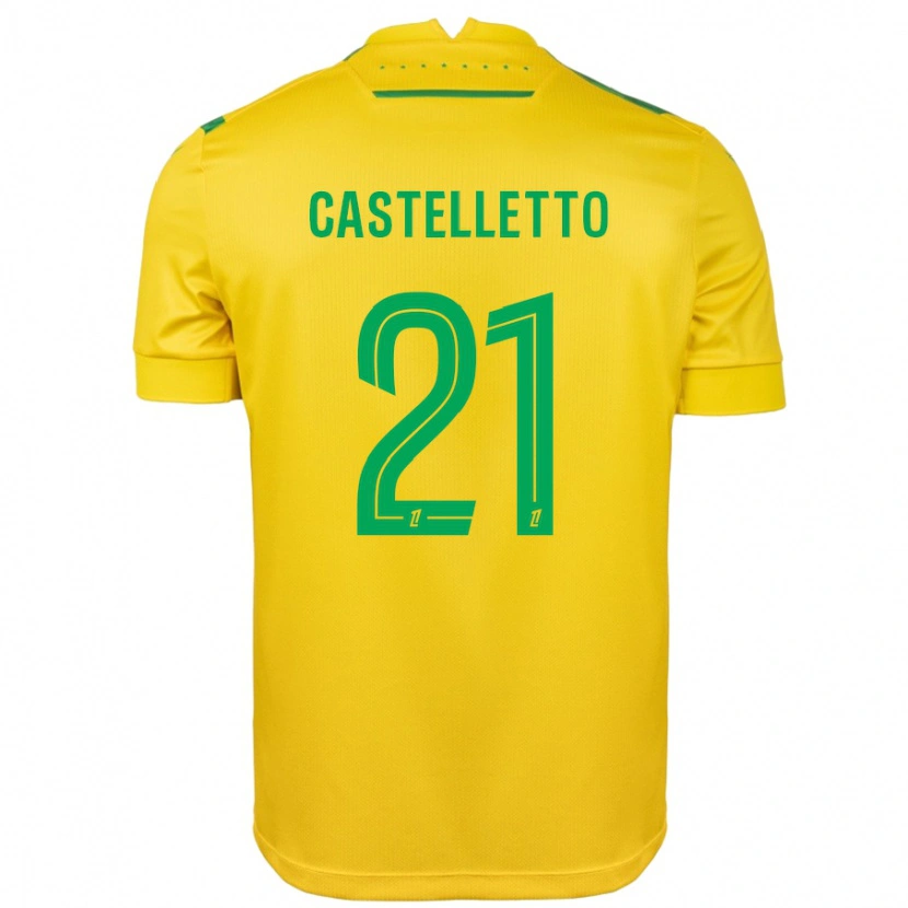 Danxen Niño Camiseta Jean-Charles Castelletto #21 Amarillo Verde 1ª Equipación 2024/25 La Camisa