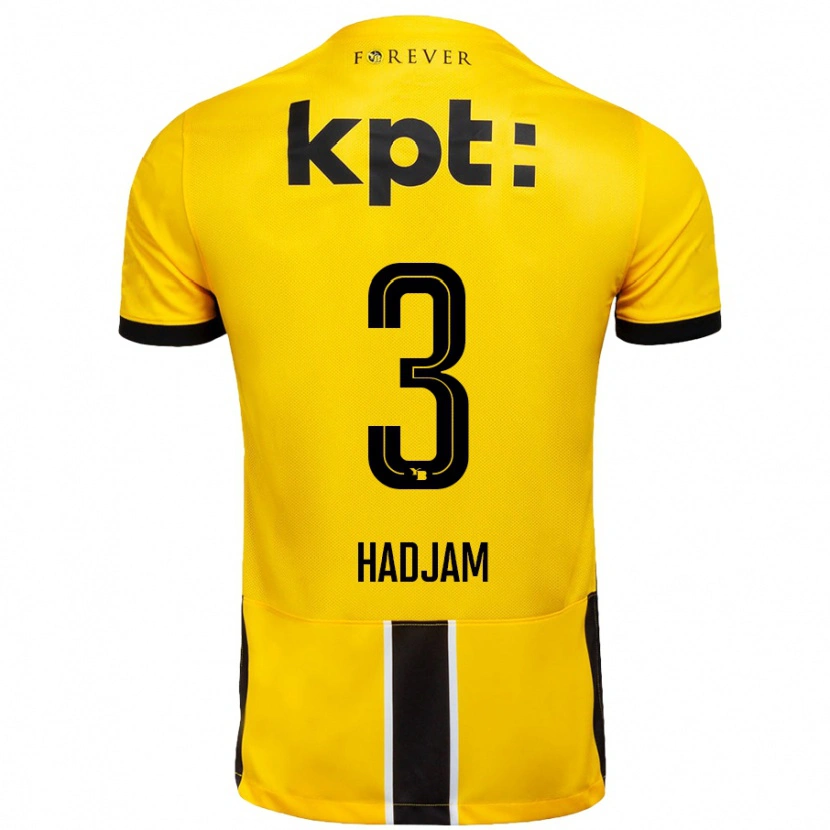 Danxen Niño Camiseta Jaouen Hadjam #3 Amarillo Negro 1ª Equipación 2024/25 La Camisa
