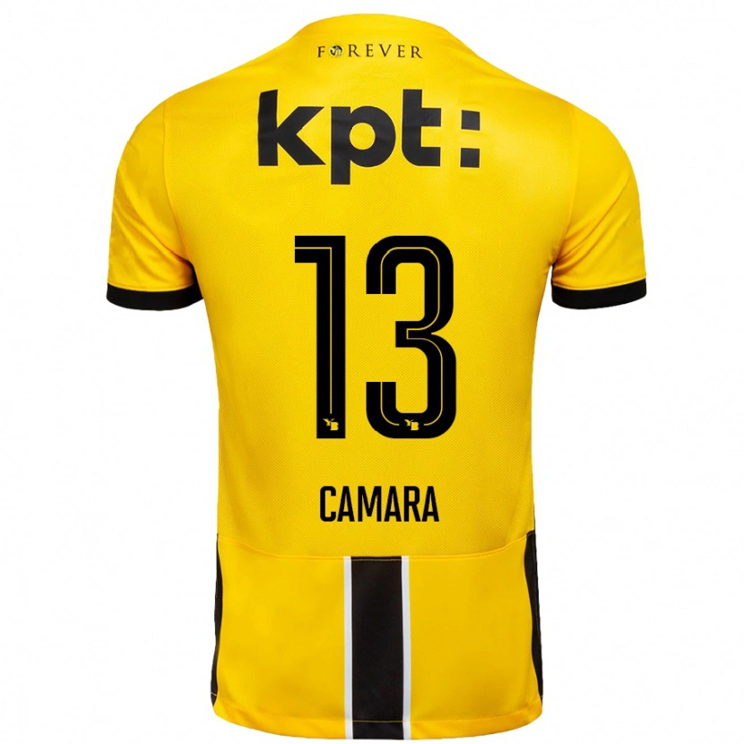 Danxen Niño Camiseta Mohamed Camara #13 Amarillo Negro 1ª Equipación 2024/25 La Camisa