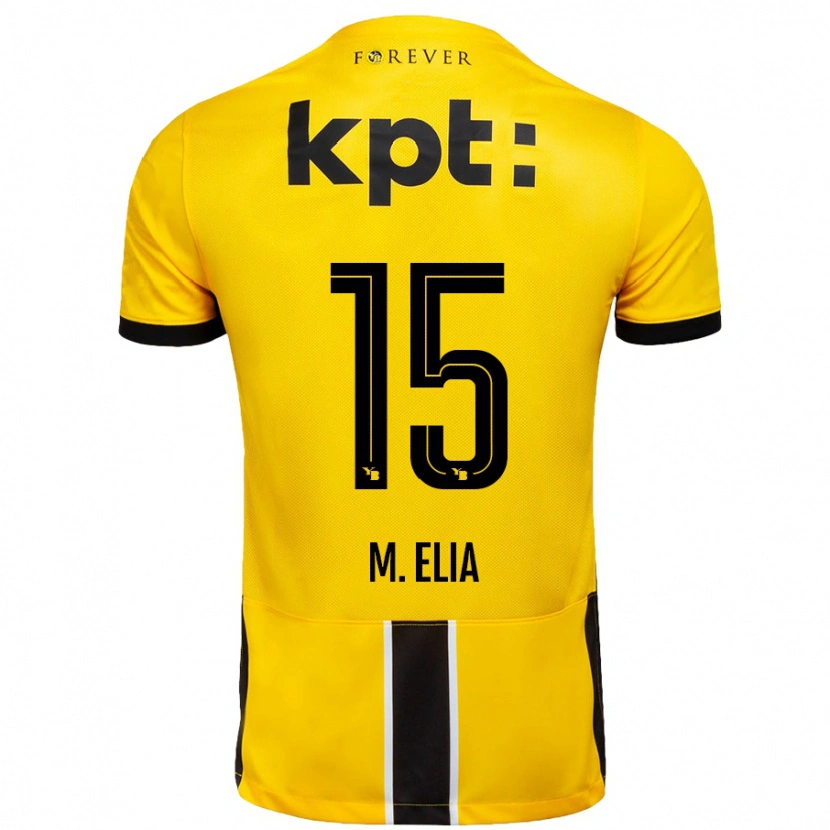 Danxen Niño Camiseta Meschack Elia #15 Amarillo Negro 1ª Equipación 2024/25 La Camisa