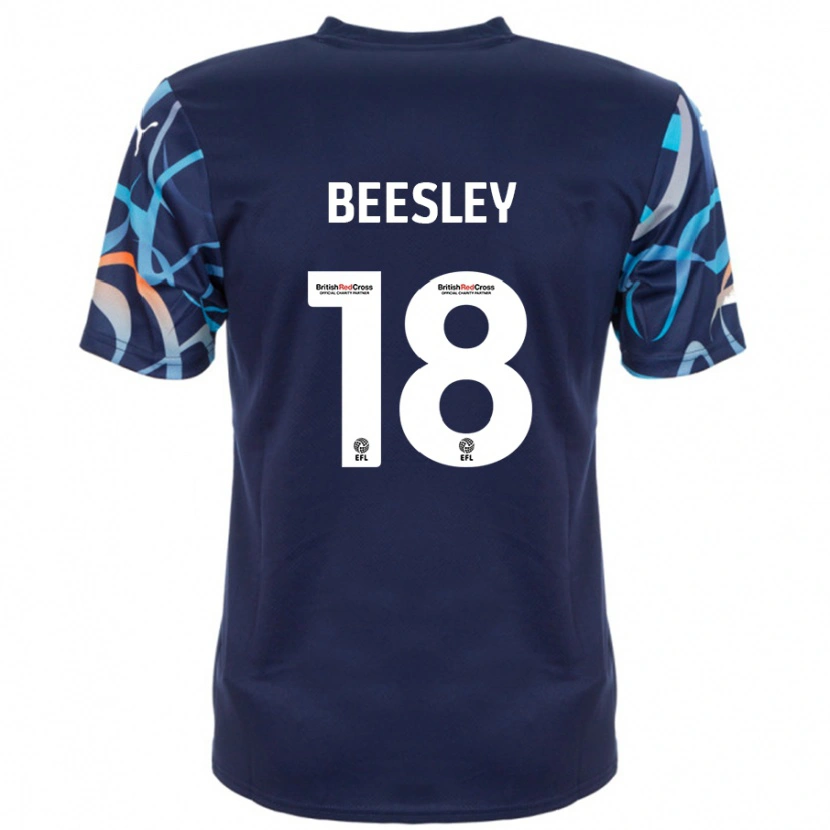 Danxen Niño Camiseta Jake Beesley #18 Azul Marino 2ª Equipación 2024/25 La Camisa