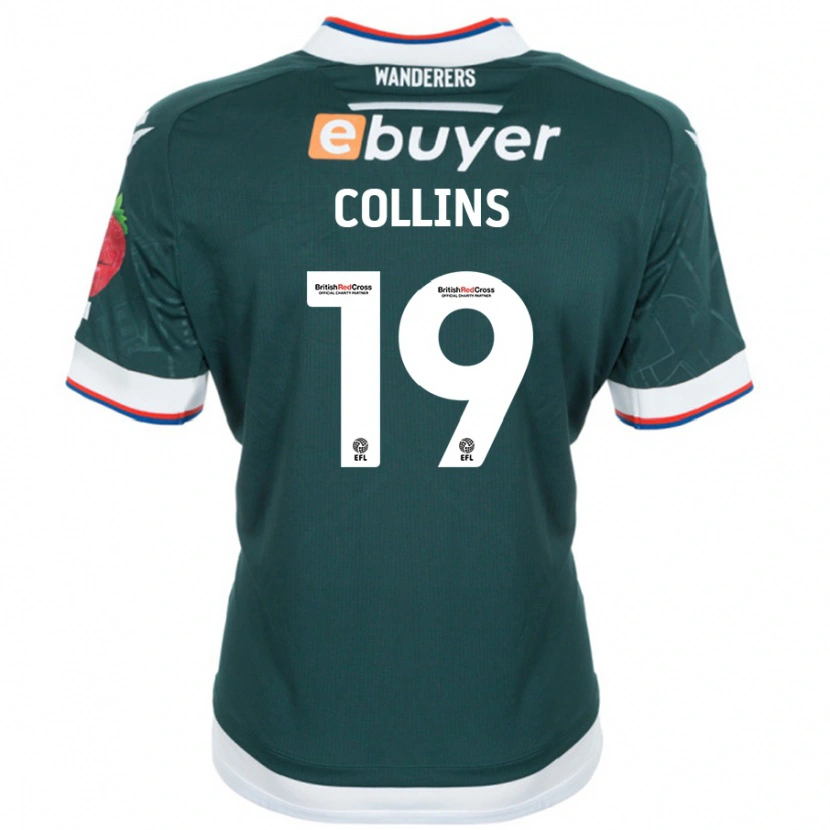 Danxen Niño Camiseta Aaron Collins #19 Verde Oscuro 2ª Equipación 2024/25 La Camisa