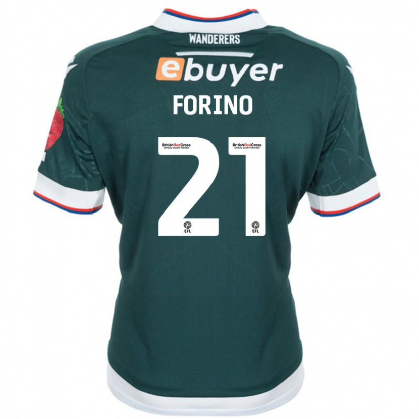 Danxen Niño Camiseta Chris Forino #21 Verde Oscuro 2ª Equipación 2024/25 La Camisa