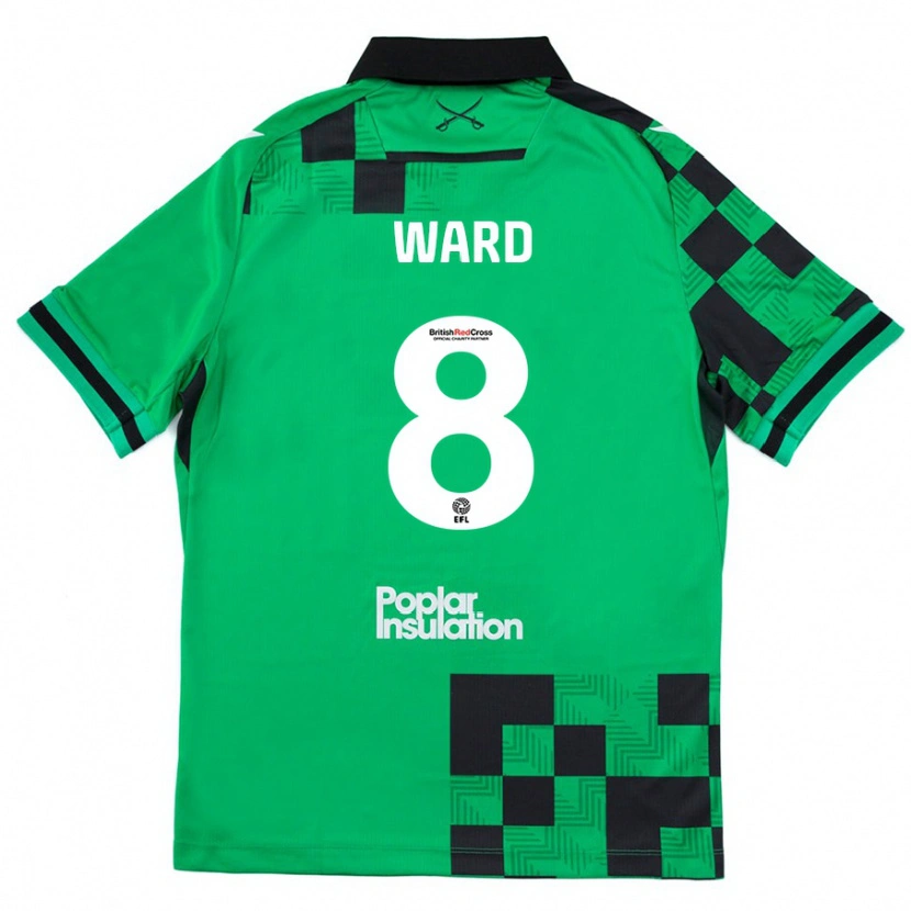Danxen Niño Camiseta Grant Ward #8 Verde Negro 2ª Equipación 2024/25 La Camisa