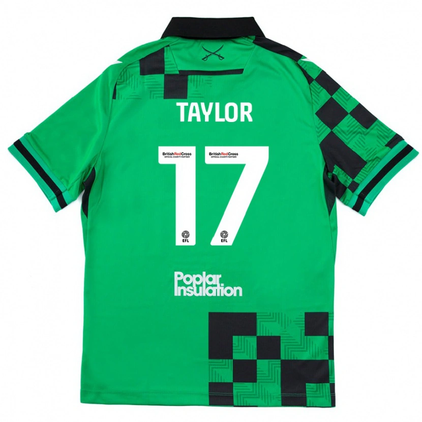 Danxen Niño Camiseta Connor Taylor #17 Verde Negro 2ª Equipación 2024/25 La Camisa