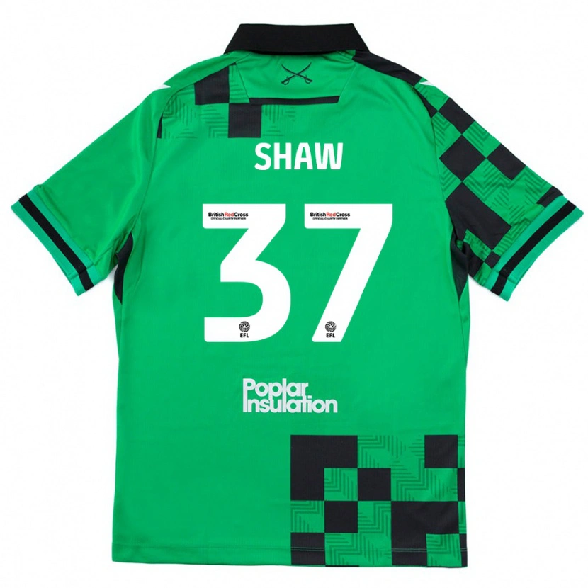Danxen Niño Camiseta Kofi Shaw #37 Verde Negro 2ª Equipación 2024/25 La Camisa