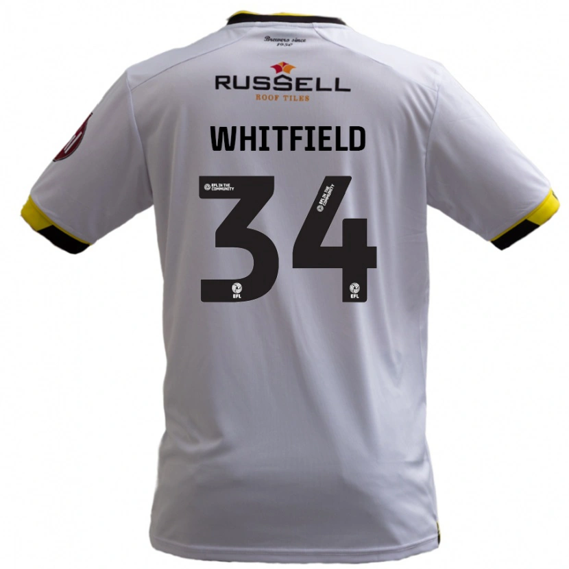 Danxen Niño Camiseta Ben Whitfield #34 Blanco 2ª Equipación 2024/25 La Camisa