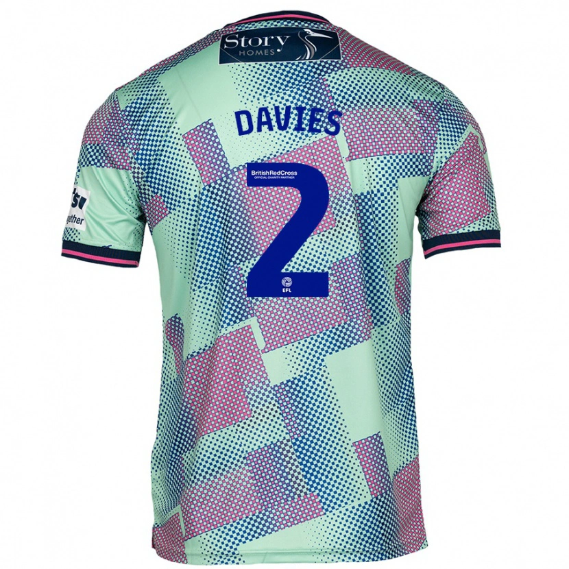 Danxen Niño Camiseta Archie Davies #2 Verde 2ª Equipación 2024/25 La Camisa