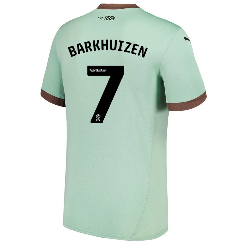 Danxen Niño Camiseta Tom Barkhuizen #7 Verde Pálido 2ª Equipación 2024/25 La Camisa