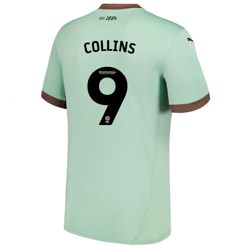 Danxen Niño Camiseta James Collins #9 Verde Pálido 2ª Equipación 2024/25 La Camisa