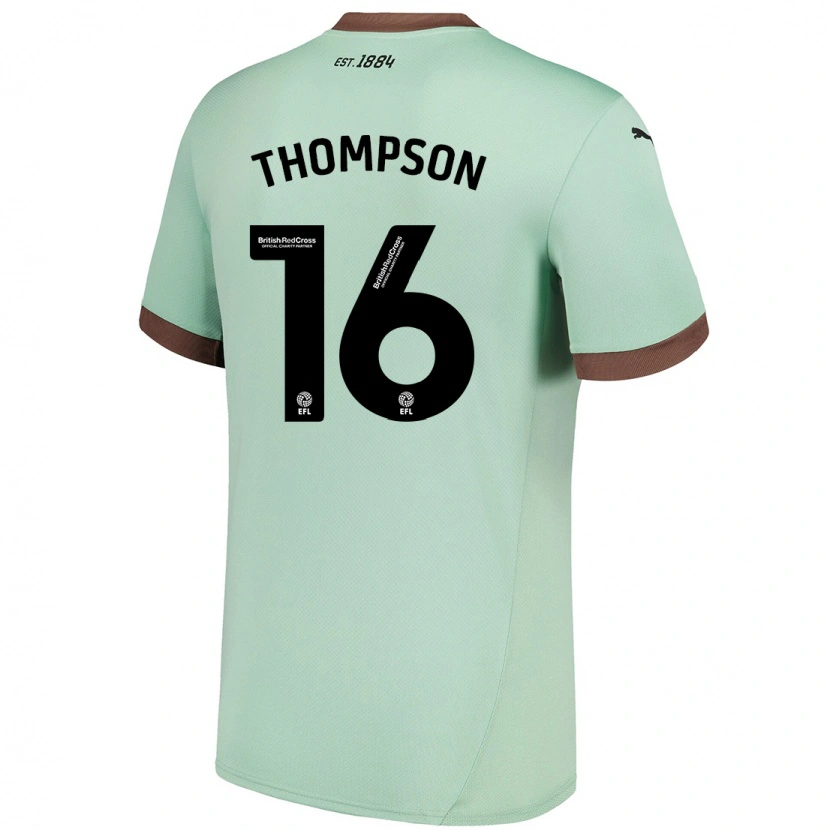 Danxen Niño Camiseta Liam Thompson #16 Verde Pálido 2ª Equipación 2024/25 La Camisa
