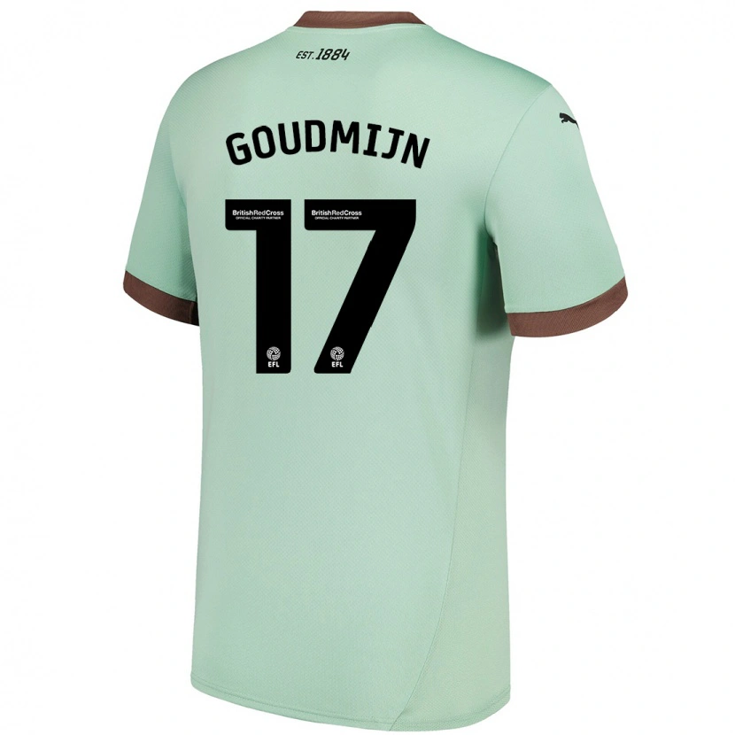 Danxen Niño Camiseta Kenzo Goudmijn #17 Verde Pálido 2ª Equipación 2024/25 La Camisa