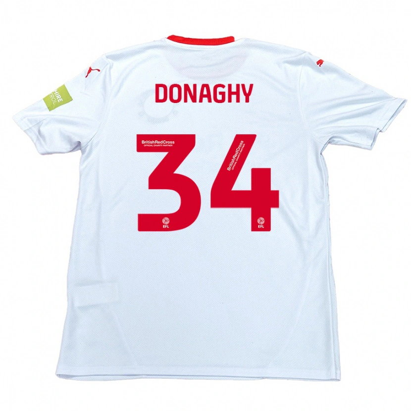 Danxen Niño Camiseta Tom Donaghy #34 Blanco 2ª Equipación 2024/25 La Camisa