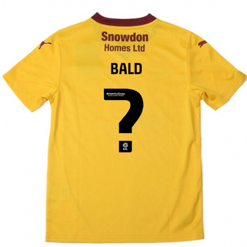 Danxen Niño Camiseta Marcus Bald #0 Naranja Borgoña 2ª Equipación 2024/25 La Camisa