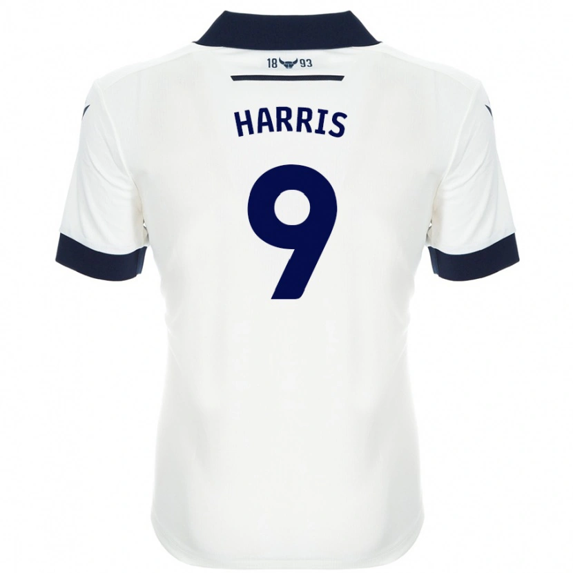Danxen Niño Camiseta Mark Harris #9 Blanco Azul Marino 2ª Equipación 2024/25 La Camisa