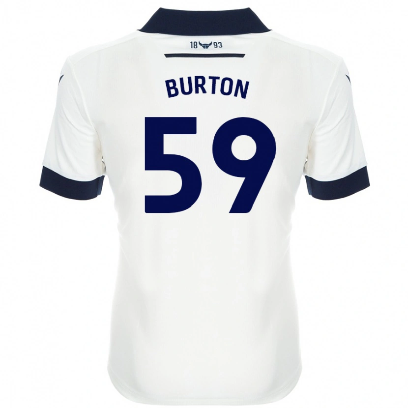 Danxen Niño Camiseta Kasway Burton #59 Blanco Azul Marino 2ª Equipación 2024/25 La Camisa
