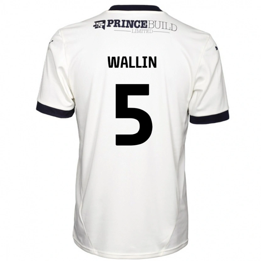 Danxen Niño Camiseta Oscar Wallin #5 Blanquecino Negro 2ª Equipación 2024/25 La Camisa