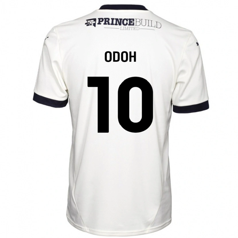 Danxen Niño Camiseta Abraham Odoh #10 Blanquecino Negro 2ª Equipación 2024/25 La Camisa