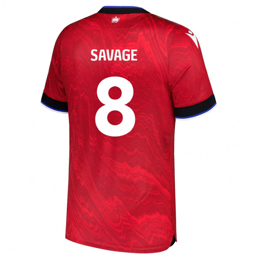 Danxen Niño Camiseta Charlie Savage #8 Rojo Negro 2ª Equipación 2024/25 La Camisa
