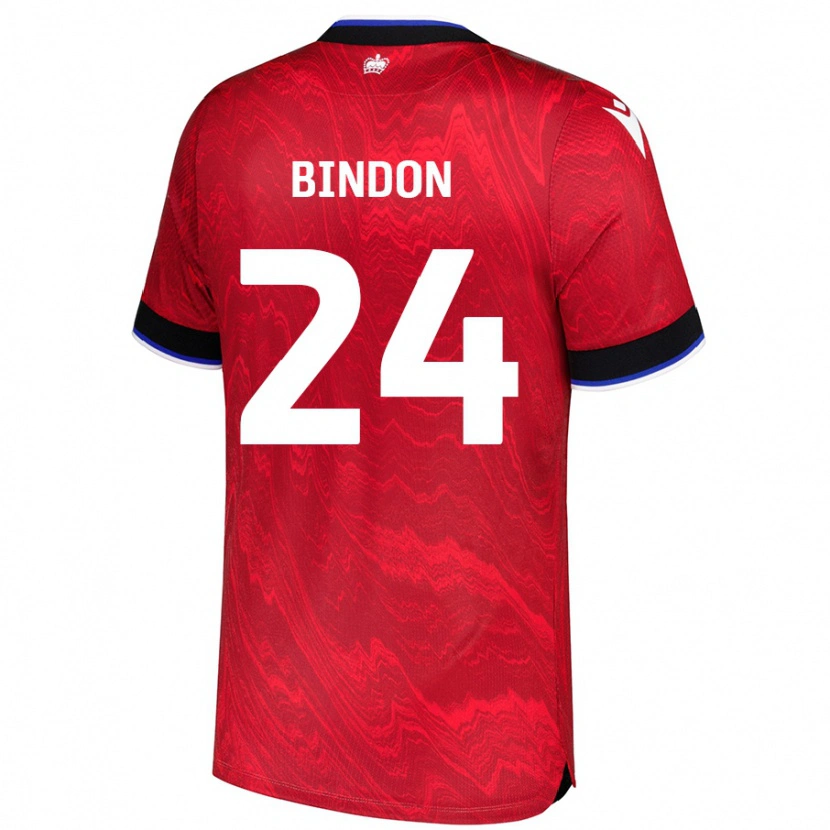 Danxen Niño Camiseta Tyler Bindon #24 Rojo Negro 2ª Equipación 2024/25 La Camisa
