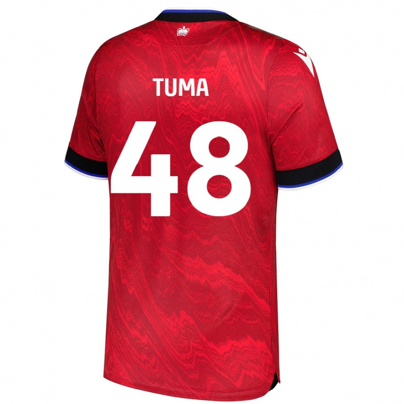 Danxen Niño Camiseta Basil Tuma #48 Rojo Negro 2ª Equipación 2024/25 La Camisa