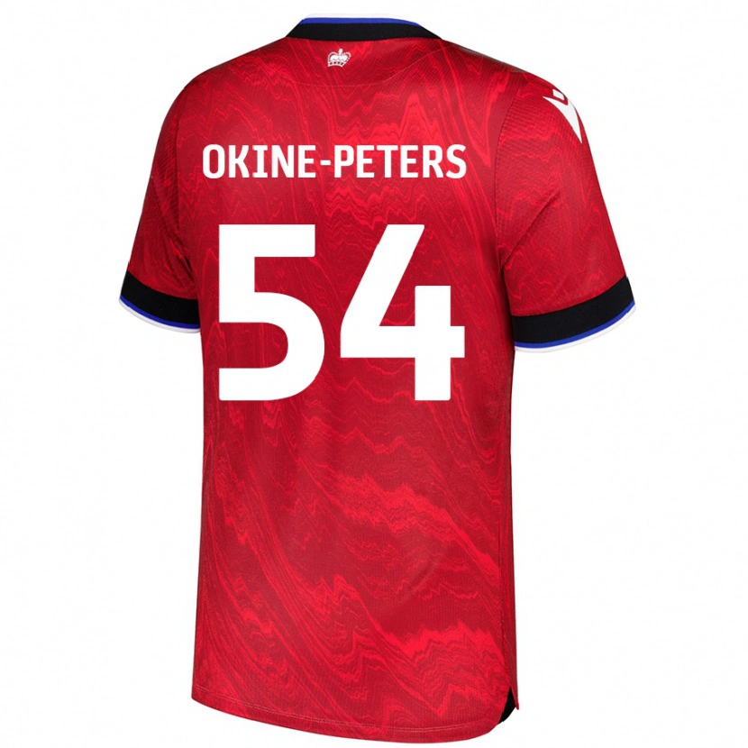 Danxen Niño Camiseta Jeremiah Okine-Peters #54 Rojo Negro 2ª Equipación 2024/25 La Camisa