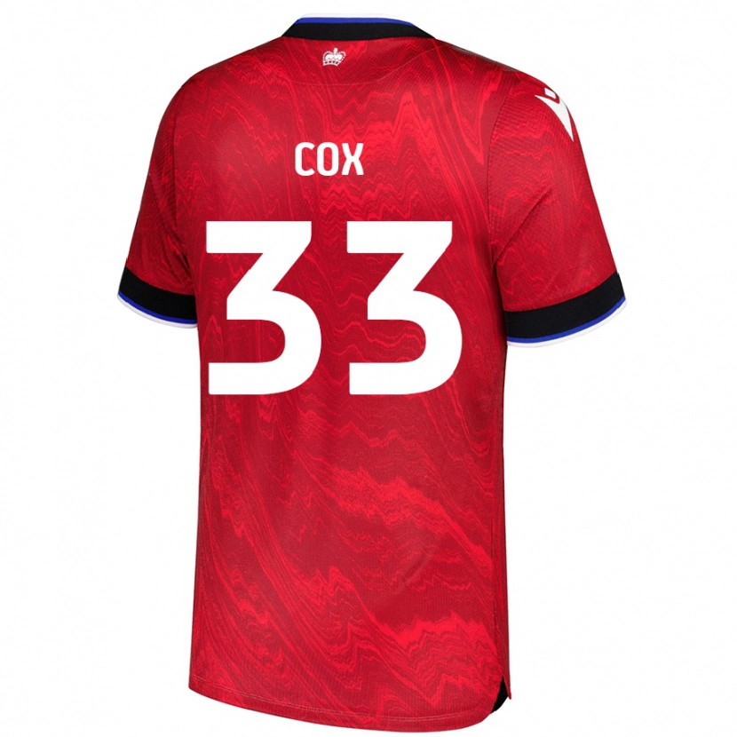 Danxen Niño Camiseta Bella Cox #33 Rojo Negro 2ª Equipación 2024/25 La Camisa