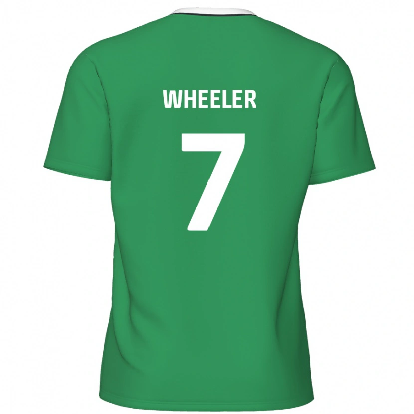 Danxen Niño Camiseta David Wheeler #7 Verde Rayas Blancas 2ª Equipación 2024/25 La Camisa