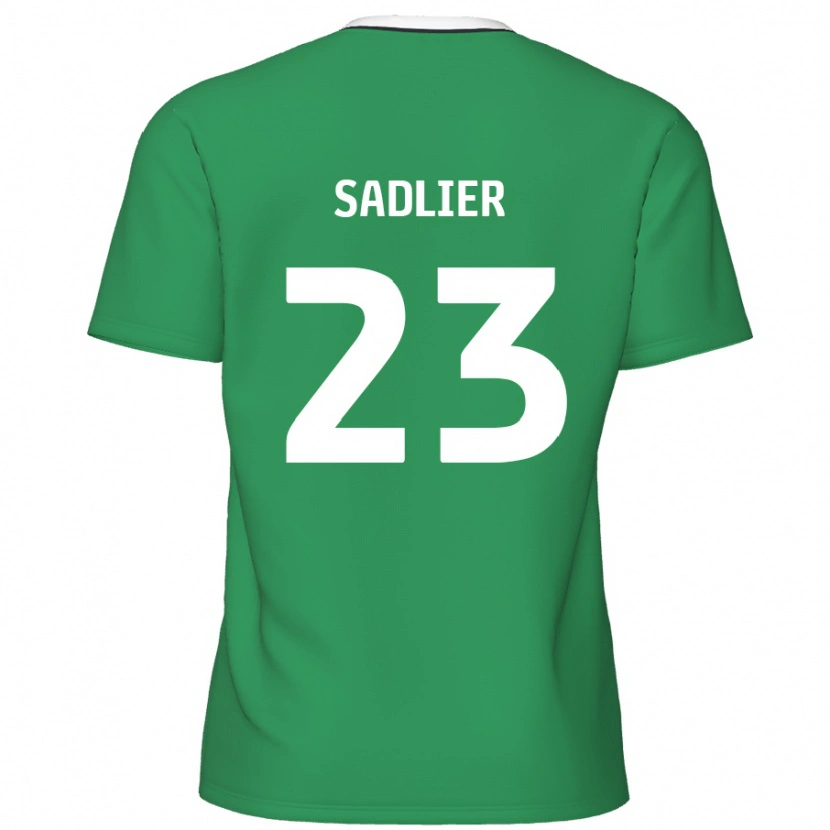 Danxen Niño Camiseta Kieran Sadlier #23 Verde Rayas Blancas 2ª Equipación 2024/25 La Camisa